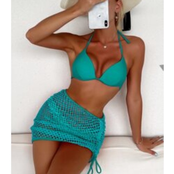 SHEIN Other - SHEIN teal triangle bikini 2 piece set swimsuit